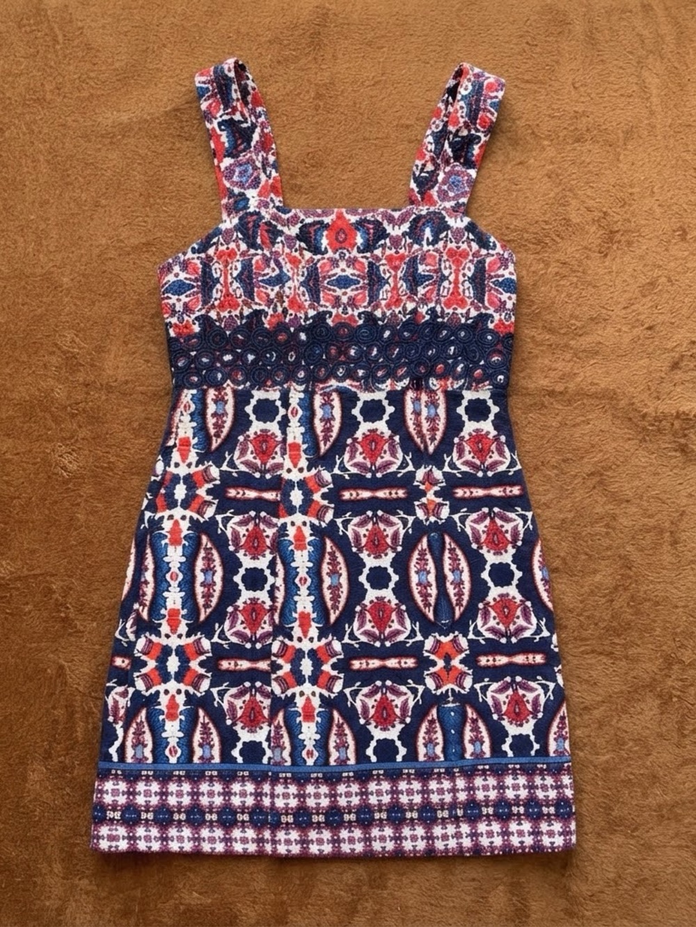 Taylor Boho Paisley Medallion Print Mini Dress Size 4